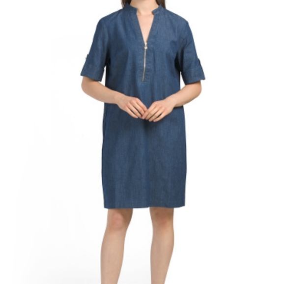 Anne Klein Steffi Stretch Denim Dress 